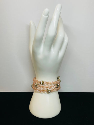 1940’s Pink Coil Beaded Bracelet